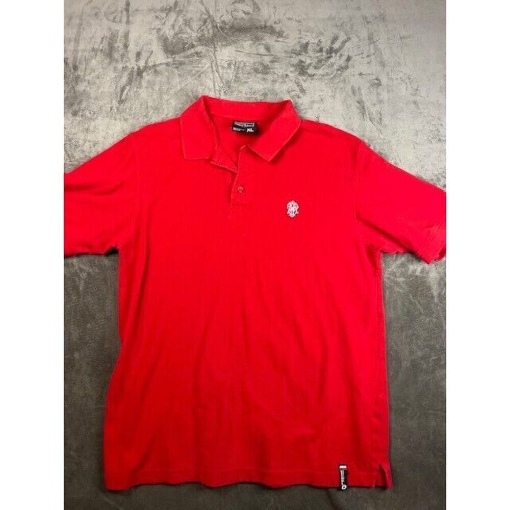 South Pole Men's Short Sleeve Polo Shirt Solid Red XL